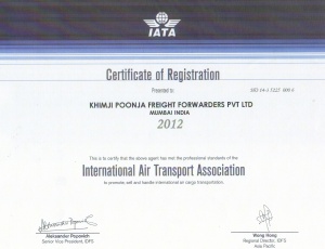 Khimji Poonja Freight Forwarders Pvt Ltd. affiliation with IATA